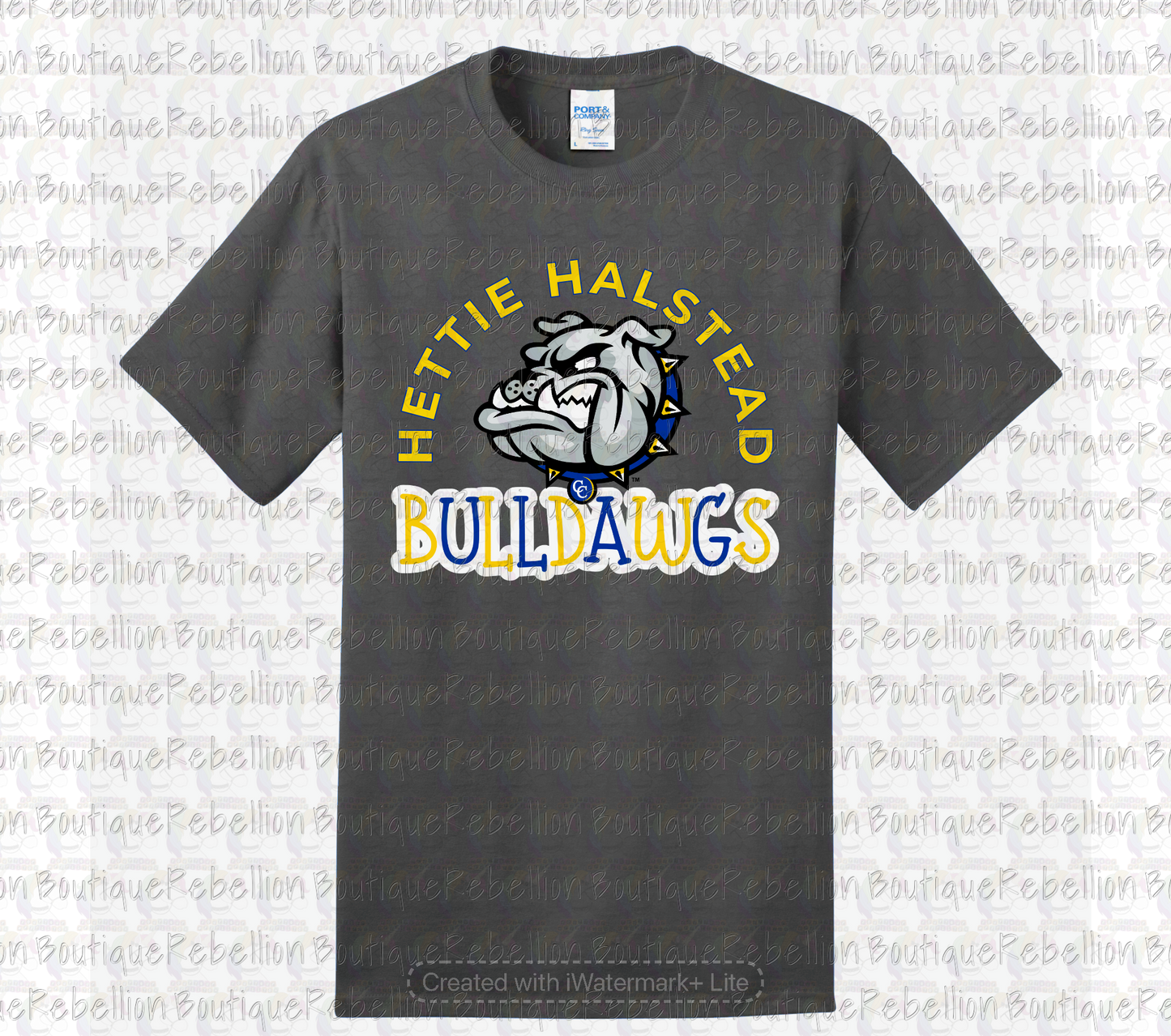 Hettie Halstead Elementary Bulldawgs Bubble Letter Crewneck Sweatshirt, Long Sleeve or Short Sleeve Adult Tee or Youth Tee