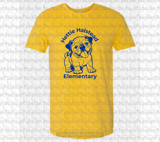 Hettie Halstead Elementary Bullpup Crewneck Sweatshirt, Long Sleeve or Short Sleeve Adult Tee or Youth Tee