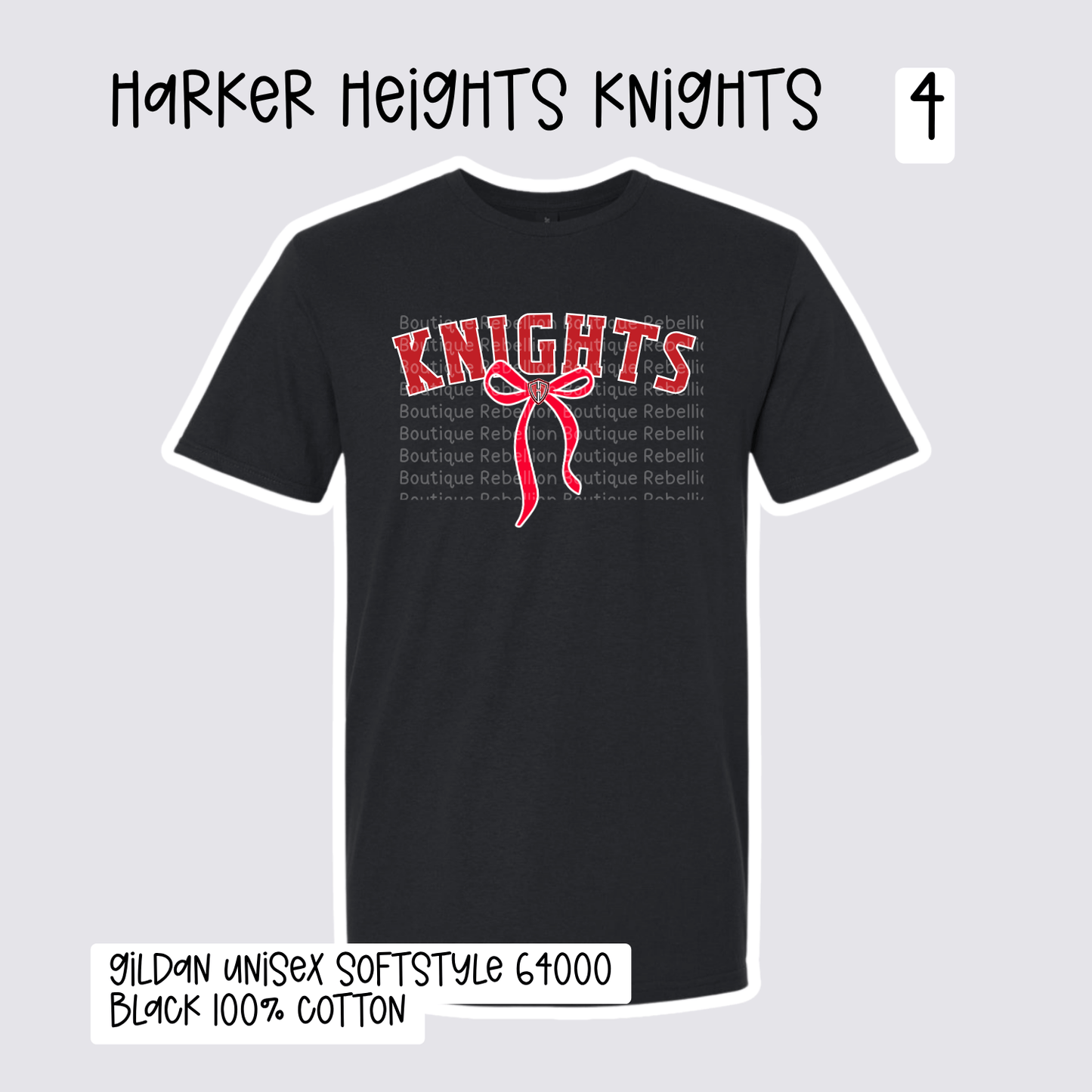 Design 4 Harker Heights Knights 2026-2027 Spirit Wear Adult Tee, Long Sleeve or Sweatshirt