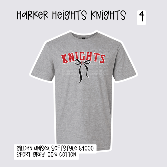 Design 4 Harker Heights Knights 2026-2027 Spirit Wear Youth Tee, Long Sleeve or Sweatshirt