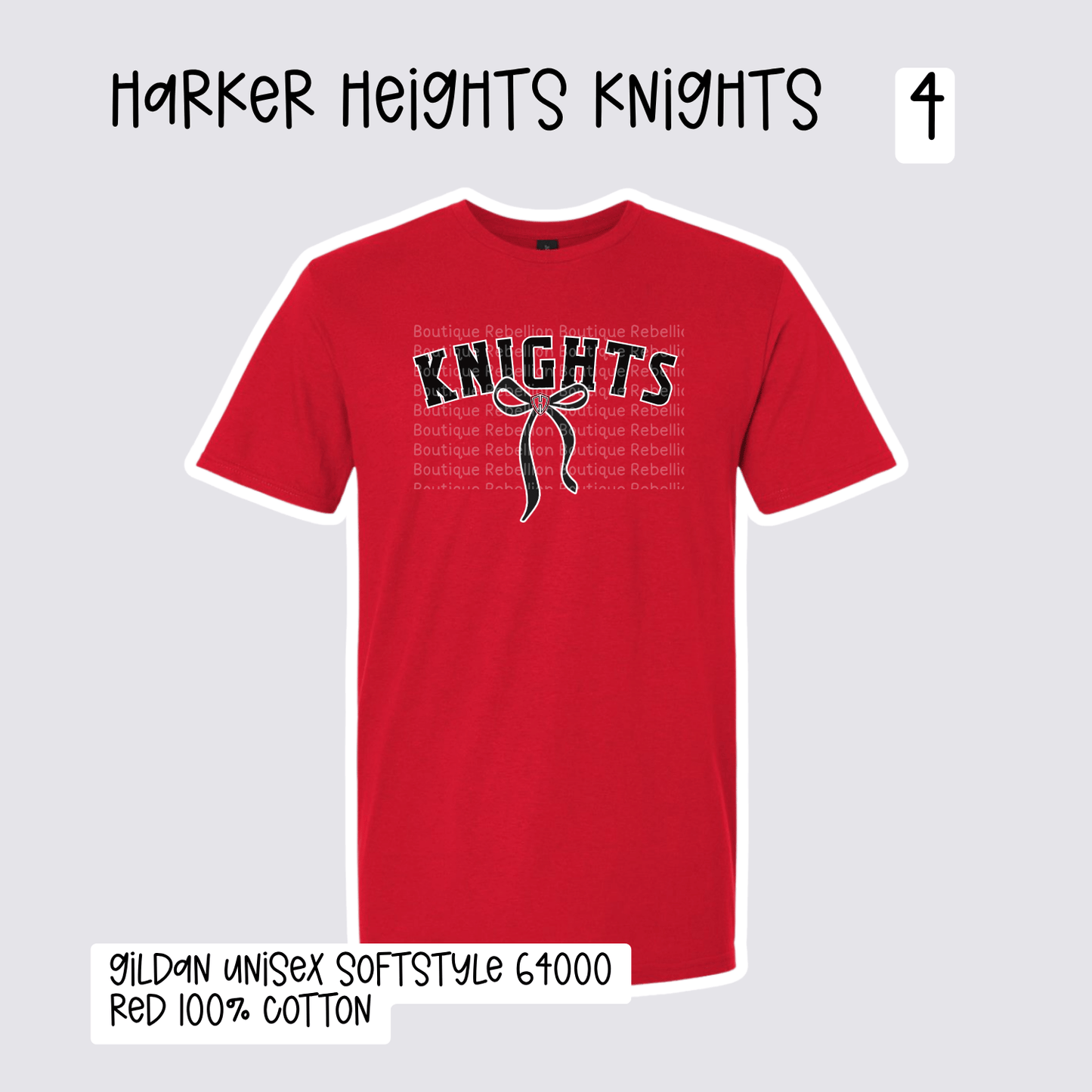 Design 4 Harker Heights Knights 2026-2027 Spirit Wear Adult Tee, Long Sleeve or Sweatshirt