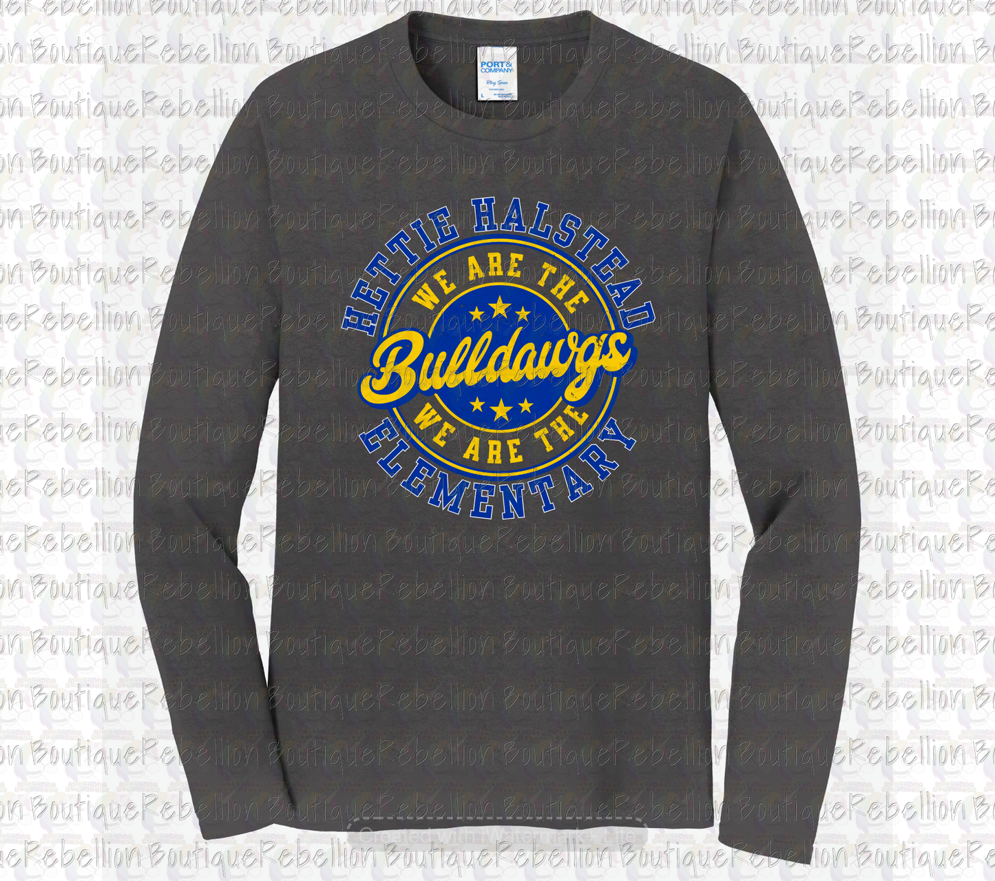 Hettie Halstead Elementary We Are The Bulldawgs Crewneck Sweatshirt, Long Sleeve or Short Sleeve Adult Tee or Youth Tee