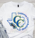 Copperas Cove Bulldogs Cheer or Football Cotton Toddler Tee