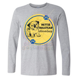 Hettie Halstead Elementary Bulldawgs Round Blue & Yellow Crewneck Sweatshirt, Long or Short Sleeve Adult Tee