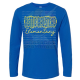 Hettie Halstead Elementary Bulldawgs Yellow Text Crewneck Sweatshirt, Long or Short Sleeve Adult Tee