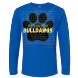 Hettie Halstead Elementary Bulldawgs Pawprint Crewneck Sweatshirt, Long or Short Sleeve Adult Tee