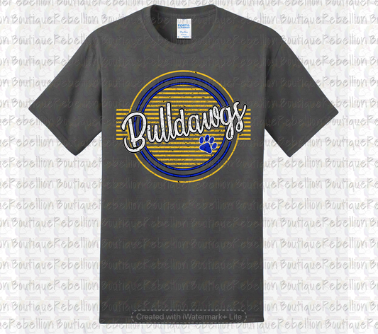Hettie Halstead Elementary Bulldawgs Pawprint Crewneck Sweatshirt, Long Sleeve or Short Sleeve Adult Tee or Youth Tee