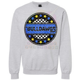 Hettie Halstead Elementary Bulldawgs Circle Crewneck Sweatshirt, Long or Short Sleeve Adult Tee