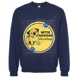 Hettie Halstead Elementary Bulldawgs Round Blue & Yellow Crewneck Sweatshirt, Long or Short Sleeve Adult Tee