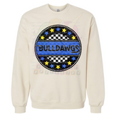 Hettie Halstead Elementary Bulldawgs Circle Crewneck Sweatshirt, Long or Short Sleeve Adult Tee