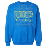 Hettie Halstead Elementary Bulldawgs Yellow Text Crewneck Sweatshirt, Long or Short Sleeve Adult Tee