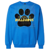 Hettie Halstead Elementary Bulldawgs Pawprint Crewneck Sweatshirt, Long or Short Sleeve Adult Tee