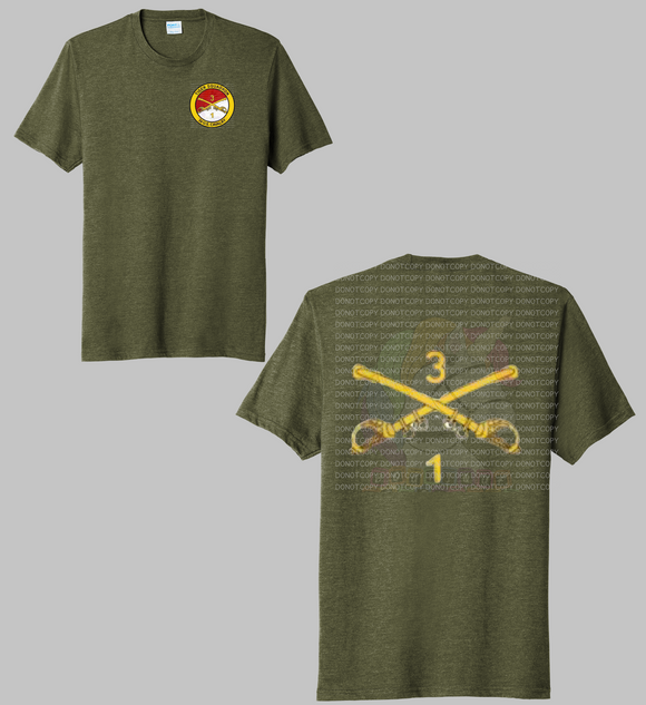 Tiger Squadron 3d US Cavalry Adult Tee