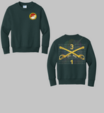 Tiger Squadron 3d US Cavalry Youth Crewneck Sweatshirt OR Tee