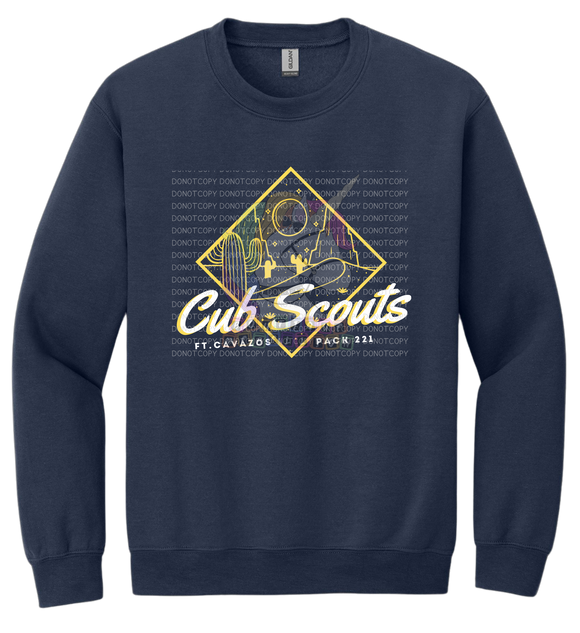 Cub Scouts Pack 221 Ft. Cavazos Navy Crewneck Sweatshirt