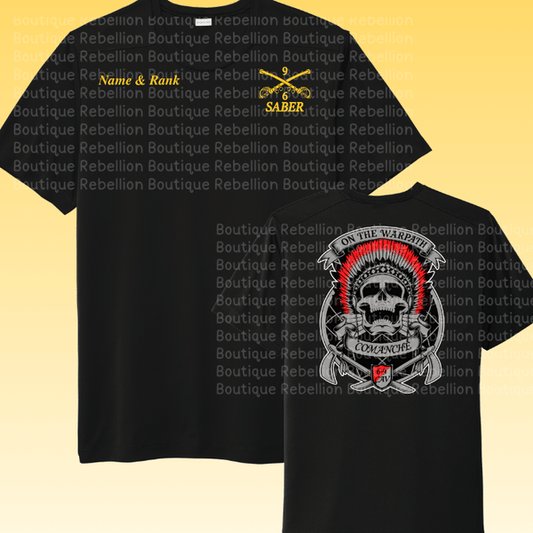 6-9 Cav, 3 ABCT Comanche Troop Personalized Crewneck Sweatshirt, Long Sleeve or Short Sleeve Shirt
