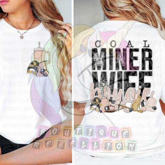 Coal Miner Wife Bougie With Tools Direct to Film - DTF Transfer