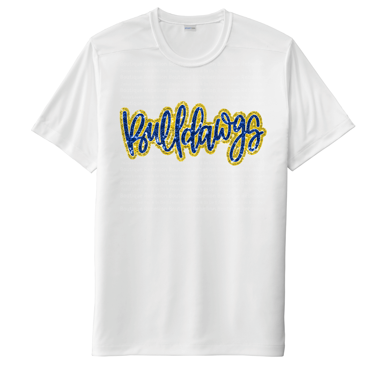 Bulldawgs Faux Glitter Adult Tee