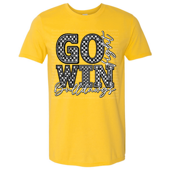 Bulldawgs Go Fight Win Adult Tee