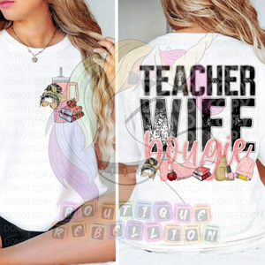 Teacher Wife Bougie With Tools Direct to Film - DTF  Transfer