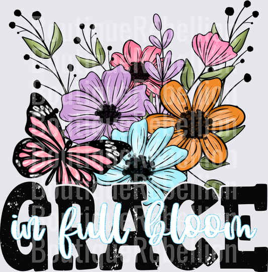 Grace full bloom Single DTF Transfer
