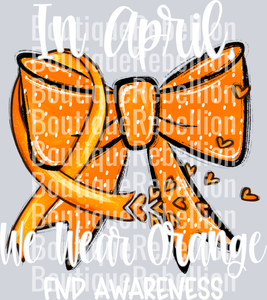 FND Awareness April White Text Single DTF Transfer