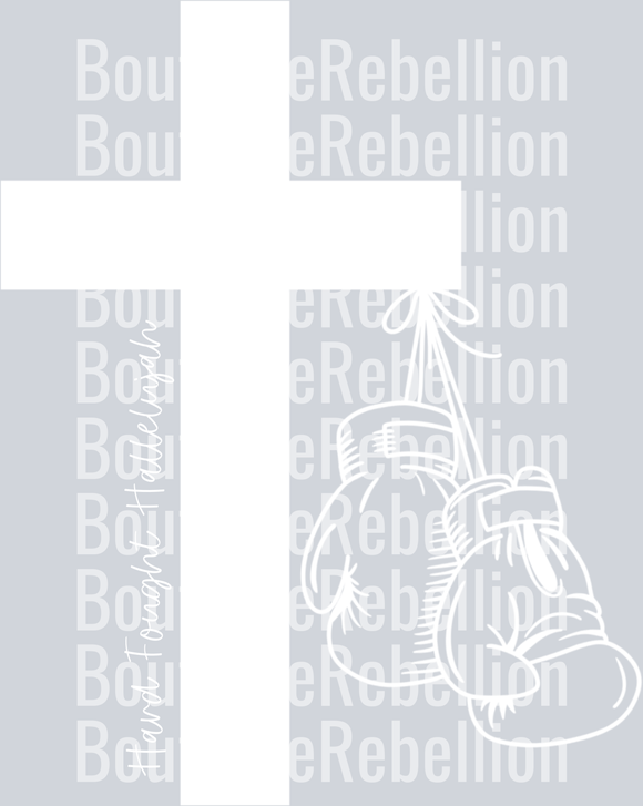 hfh cross gloves white script(1) single DTF Transfer