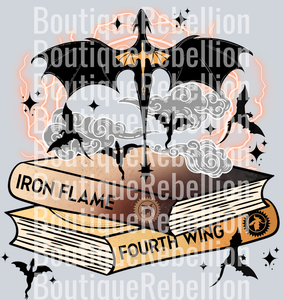Dragon Book Stack Single DTF Transfer