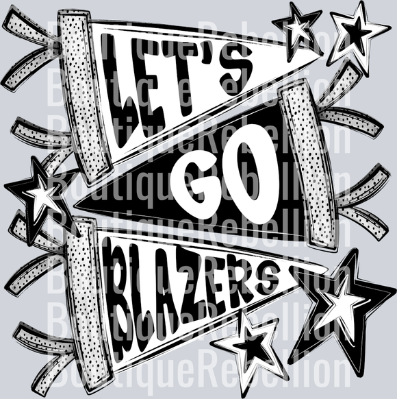 Let's Go Blazers Single DTF Transfer