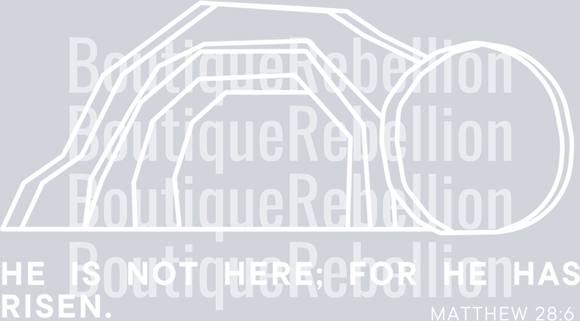 He is risen WHITE text Single DTF Transfer