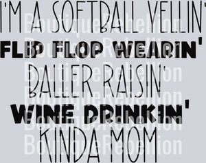 Wine Drinkin Kinda Mom Single DTF Image