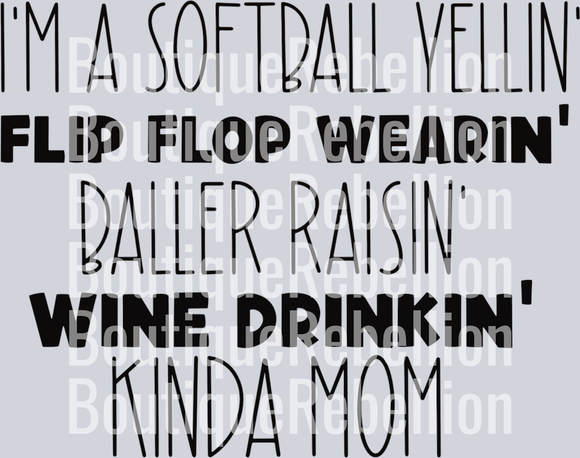 Wine Drinkin Kinda Mom Single DTF Image