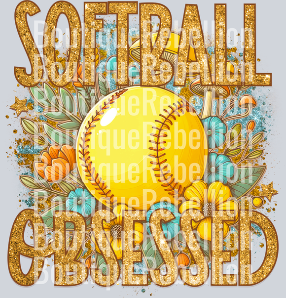 Softball Obsessed 1 Single DTF Image