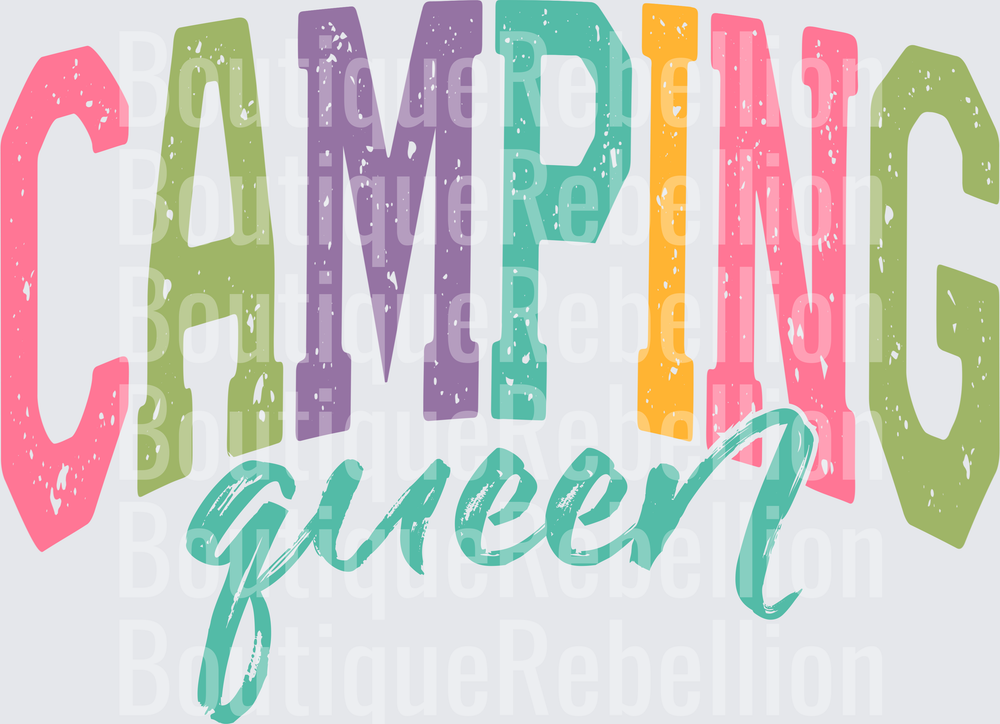 Camping queen Single DTF Transfer