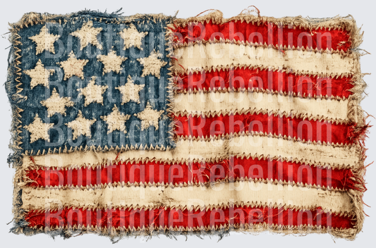 Faux Frayed Flag Single DTF Transfer
