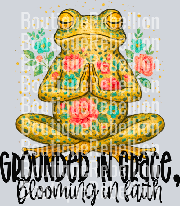 Grounded in grace frog Single DTF Transfer