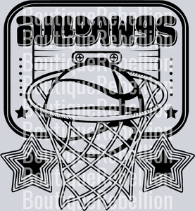 Bulldawgs-Basketball Black Text Single DTF Transfer