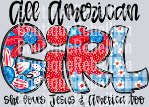 All American Girl Single DTF Transfer
