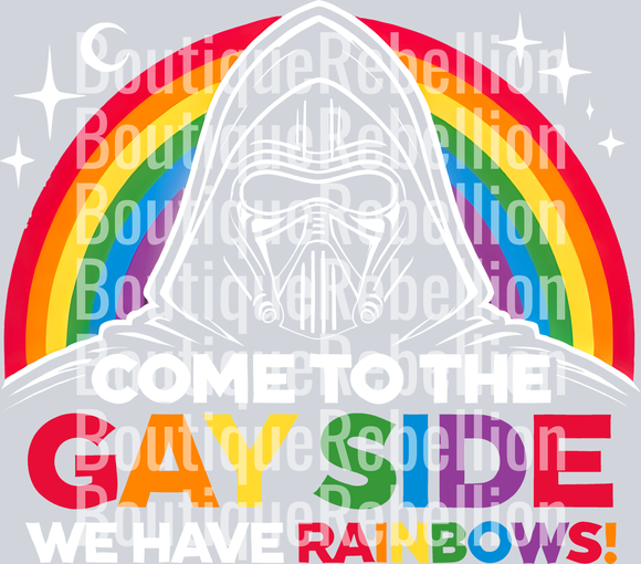Gay Side White Text  Single DTF Transfer