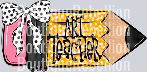 School Pencil Doodle Art Teacher Single DTF Transfer