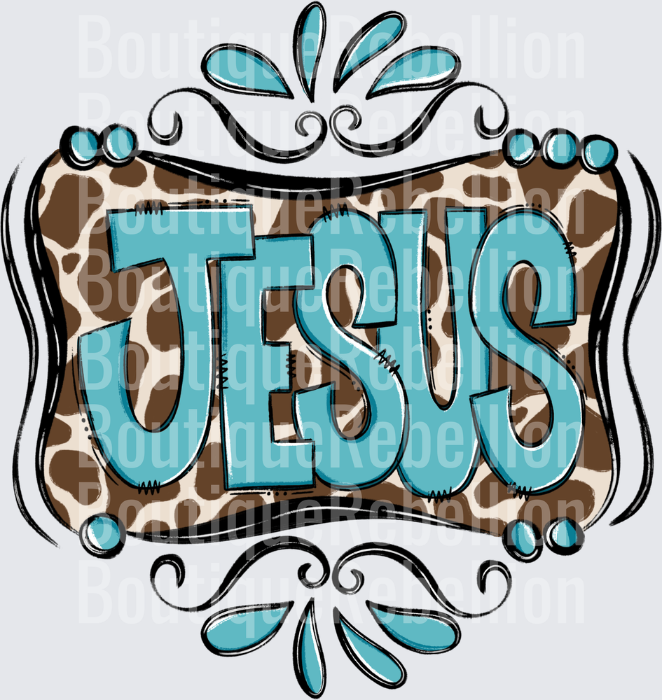 Jesus Western Single DTF Transfer