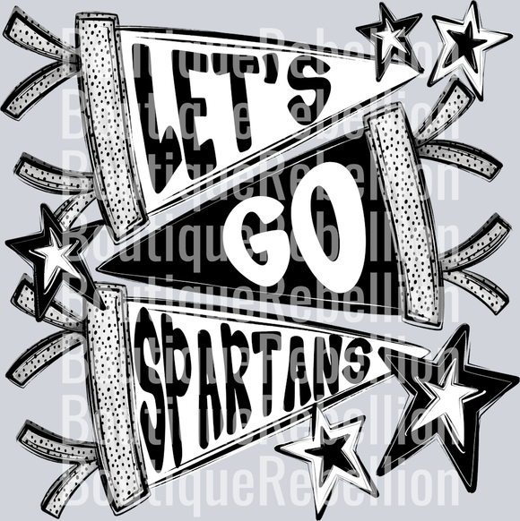 Let's Go Spartans Single DTF Transfer
