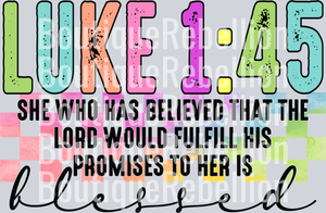 Luke 1:45 Single DTF Transfer