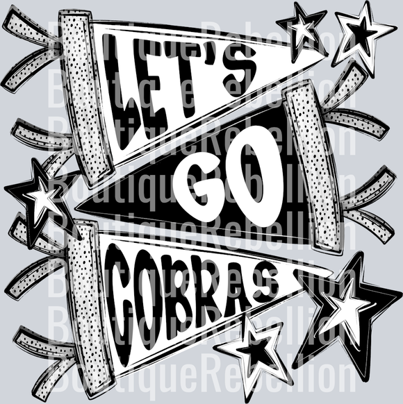 Let's Go Cobras Single DTF Transfer