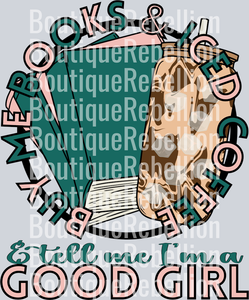Books iced coffee Good girl Single DTF Transfer
