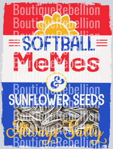 Softball Memes Single DTF Image