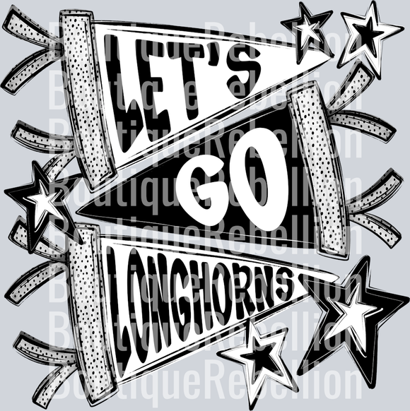 Let's Go Longhorns Single DTF Transfer