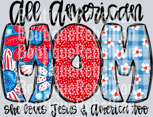 All American Mom Single DTF Transfer