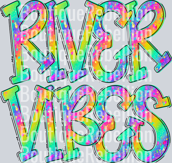 River Vibes Glitter Single DTF Transfer
