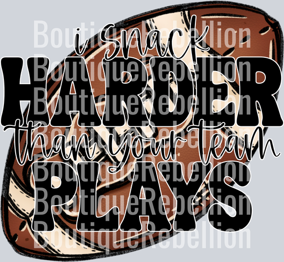 Snack Harder Football Single DTF Transfer